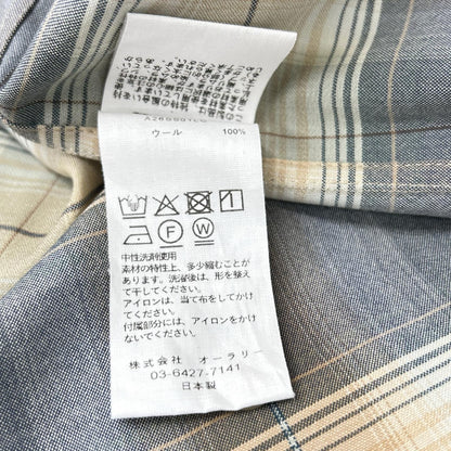 AURALEE オーラリー A26SS01LC ベージュ SUPER LIGHT WOOL CHECK SHIRT トップス