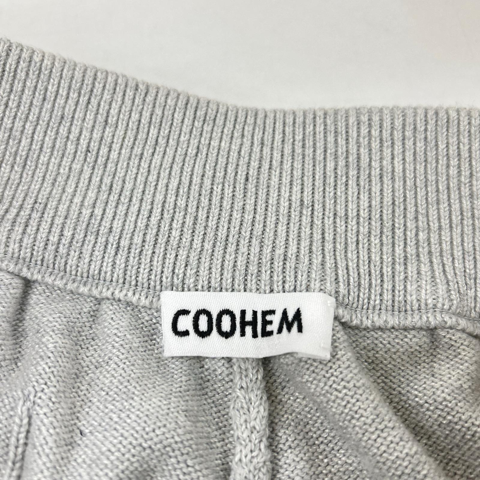 Coohem gray COLOR MIX COTTON SILK PANTS, bottoms