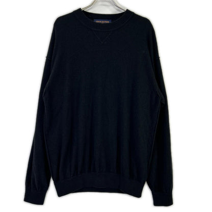 LOUIS VUITTON Louis Vuitton RM201Q JZE HHN42W 20SS Black cashmere-silk inside-out V-gusset crew-neck knit Tops