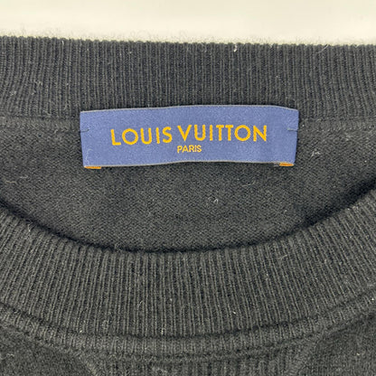 LOUIS VUITTON Louis Vuitton RM201Q JZE HHN42W 20SS Black cashmere-silk inside-out V-gusset crew-neck knit Tops