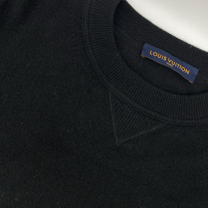 LOUIS VUITTON Louis Vuitton RM201Q JZE HHN42W 20SS Black cashmere-silk inside-out V-gusset crew-neck knit Tops