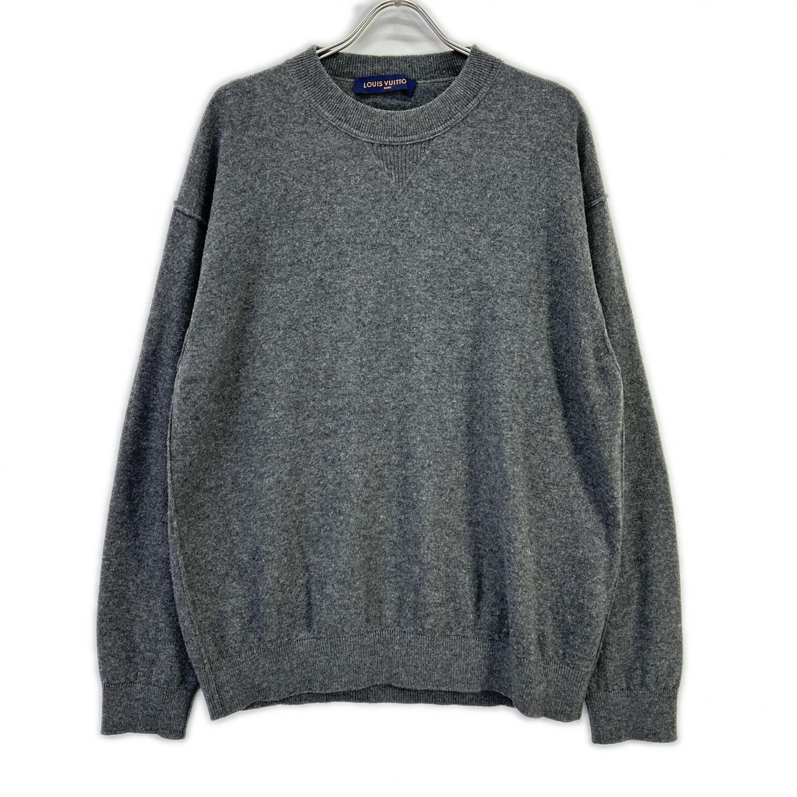 LOUIS VUITTON ルイヴィトン RM201Q JZE HHN42W 20SS グレー カシミヤシルク インサイドアウトVガゼットクルーネックニット トップス