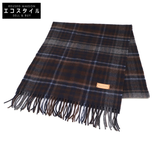 LOUIS VUITTON ルイヴィトン 【美品】408793 カシミヤ/ウール タータンチェック フリンジ マフラー