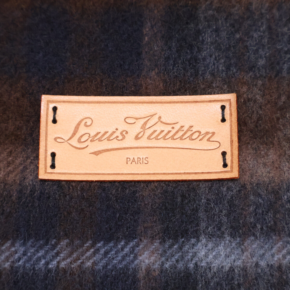 LOUIS VUITTON ルイヴィトン 【美品】408793 カシミヤ/ウール タータンチェック フリンジ マフラー