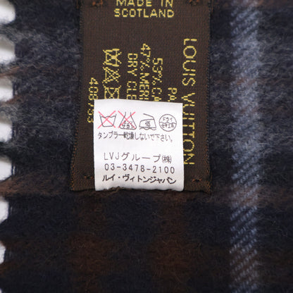 LOUIS VUITTON ルイヴィトン 【美品】408793 カシミヤ/ウール タータンチェック フリンジ マフラー