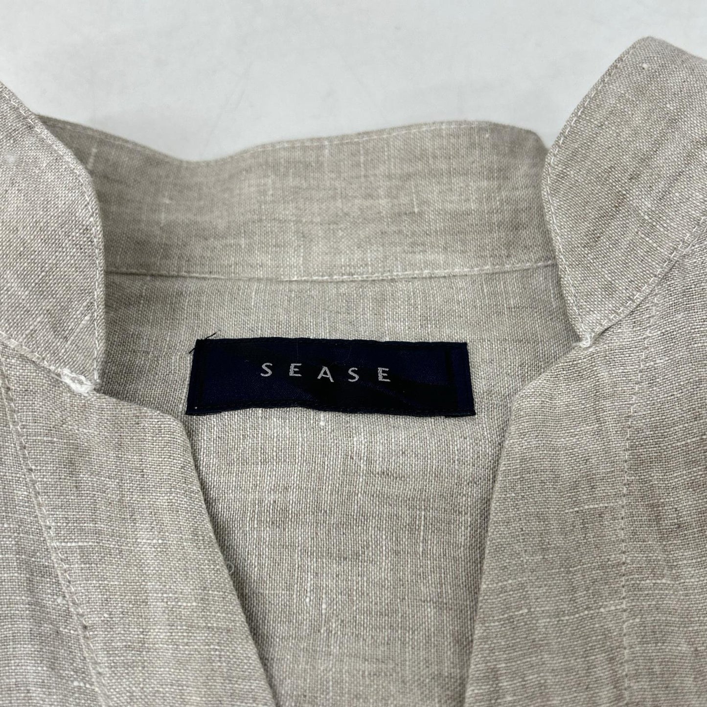 SEASE シーズ SC030 ベージュ リネン100 フィッシュテール シャツ トップス