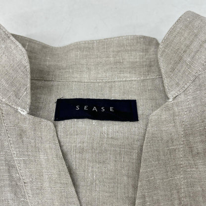 SEASE シーズ SC030 ベージュ リネン100 フィッシュテール シャツ トップス