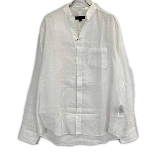 SEASE シーズ SC030 ホワイト リネン100 フィッシュテール シャツ トップス