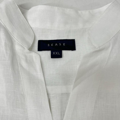 SEASE シーズ SC030 ホワイト リネン100 フィッシュテール シャツ トップス