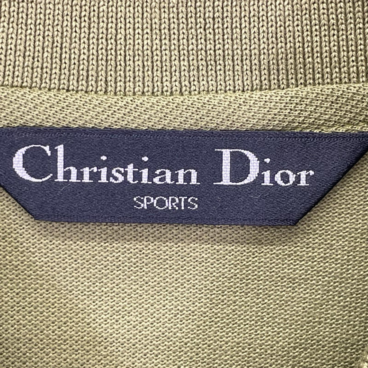 Christian Dior クリスチャンディオール OK7502O グリーン CD刺しゅう 長袖ポロシャツ トップス