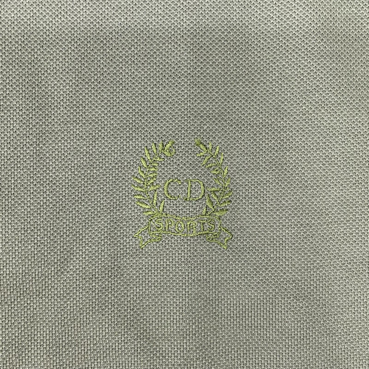 Christian Dior クリスチャンディオール OK7502O グリーン CD刺しゅう 長袖ポロシャツ トップス