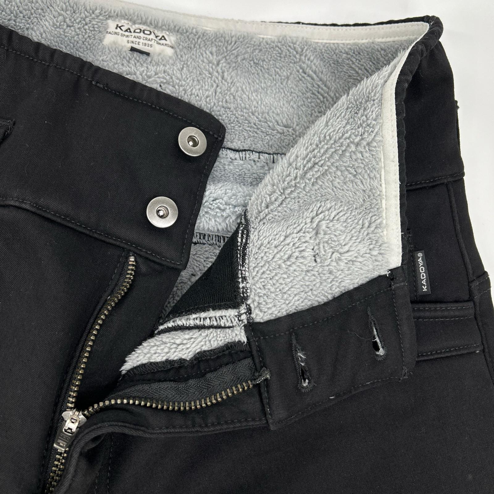 KADOYA カドヤ 6275 ブラック コットン 裏ボア ハイウエスト防寒パンツ ボトムス
