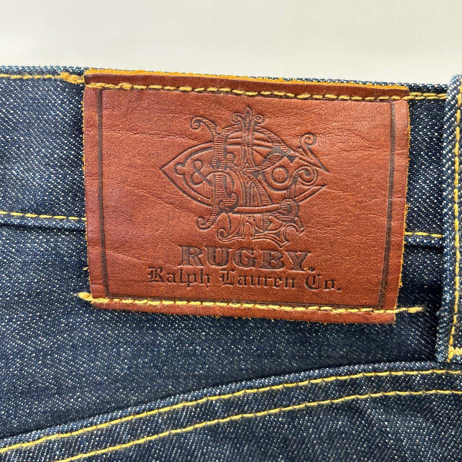 Ralph Lauren Rugby ラルフローレンラグビー 022984 インディゴ リジッド ボタンフライ ストレートデニムパンツ ボトムス