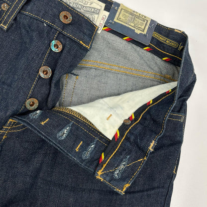 Ralph Lauren Rugby ラルフローレンラグビー 022984 インディゴ リジッド ボタンフライ ストレートデニムパンツ ボトムス