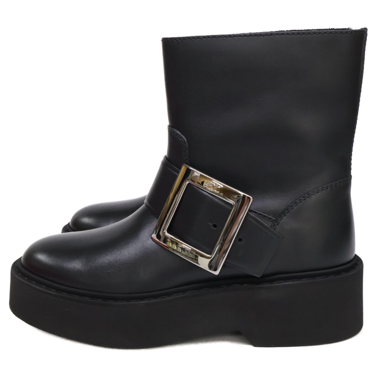 RogerVivier ロジェヴィヴィエ 【新品同様】RVW74038980TTQB999 VIV RANGERS HIGH MET BIKERS BOOTIE バイカーブーツ シューズ