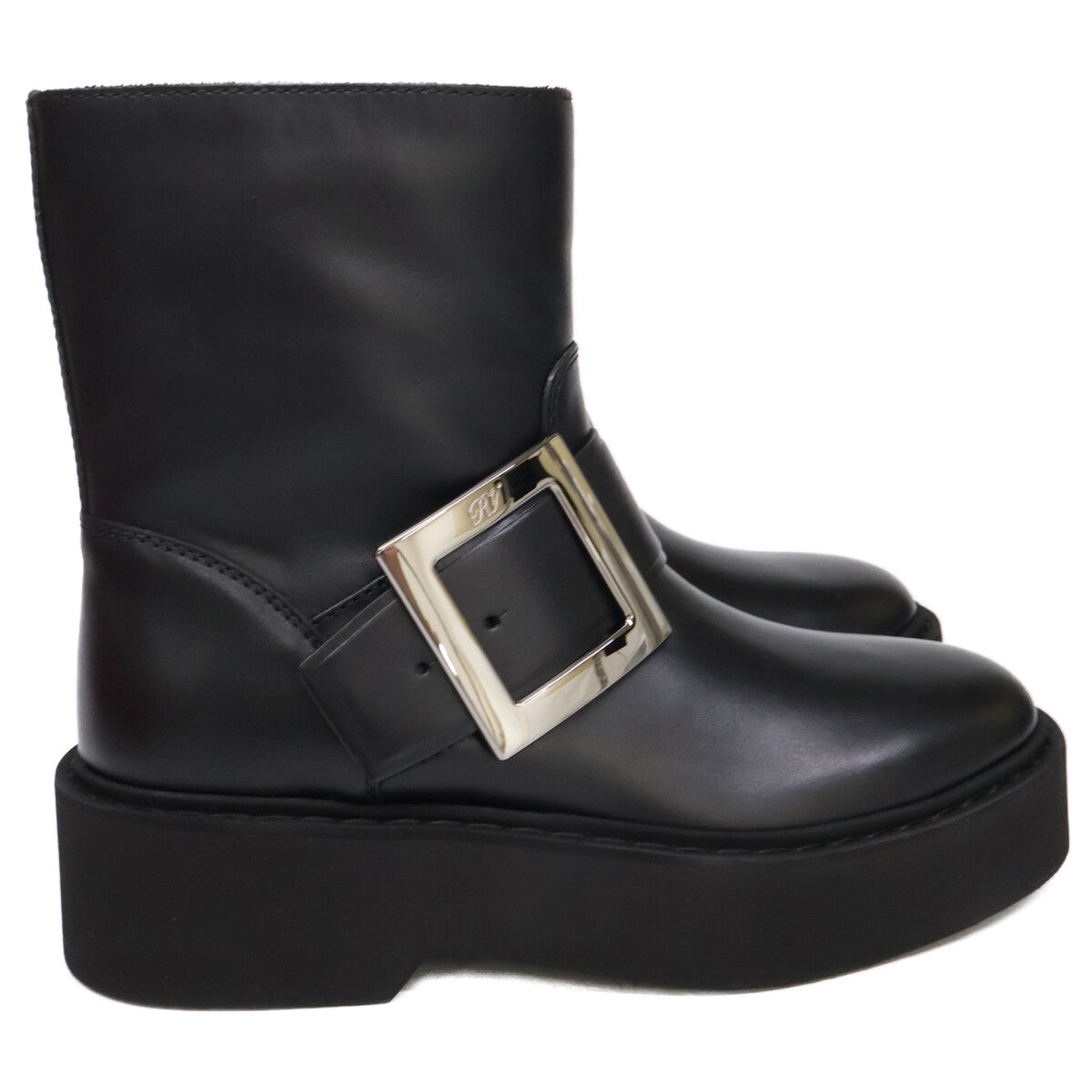 RogerVivier ロジェヴィヴィエ 【新品同様】RVW74038980TTQB999 VIV RANGERS HIGH MET BIKERS BOOTIE バイカーブーツ シューズ