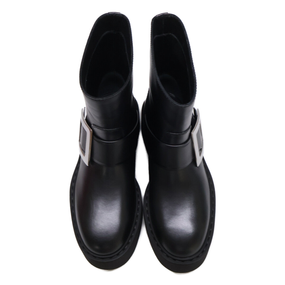 RogerVivier ロジェヴィヴィエ 【新品同様】RVW74038980TTQB999 VIV RANGERS HIGH MET BIKERS BOOTIE バイカーブーツ シューズ