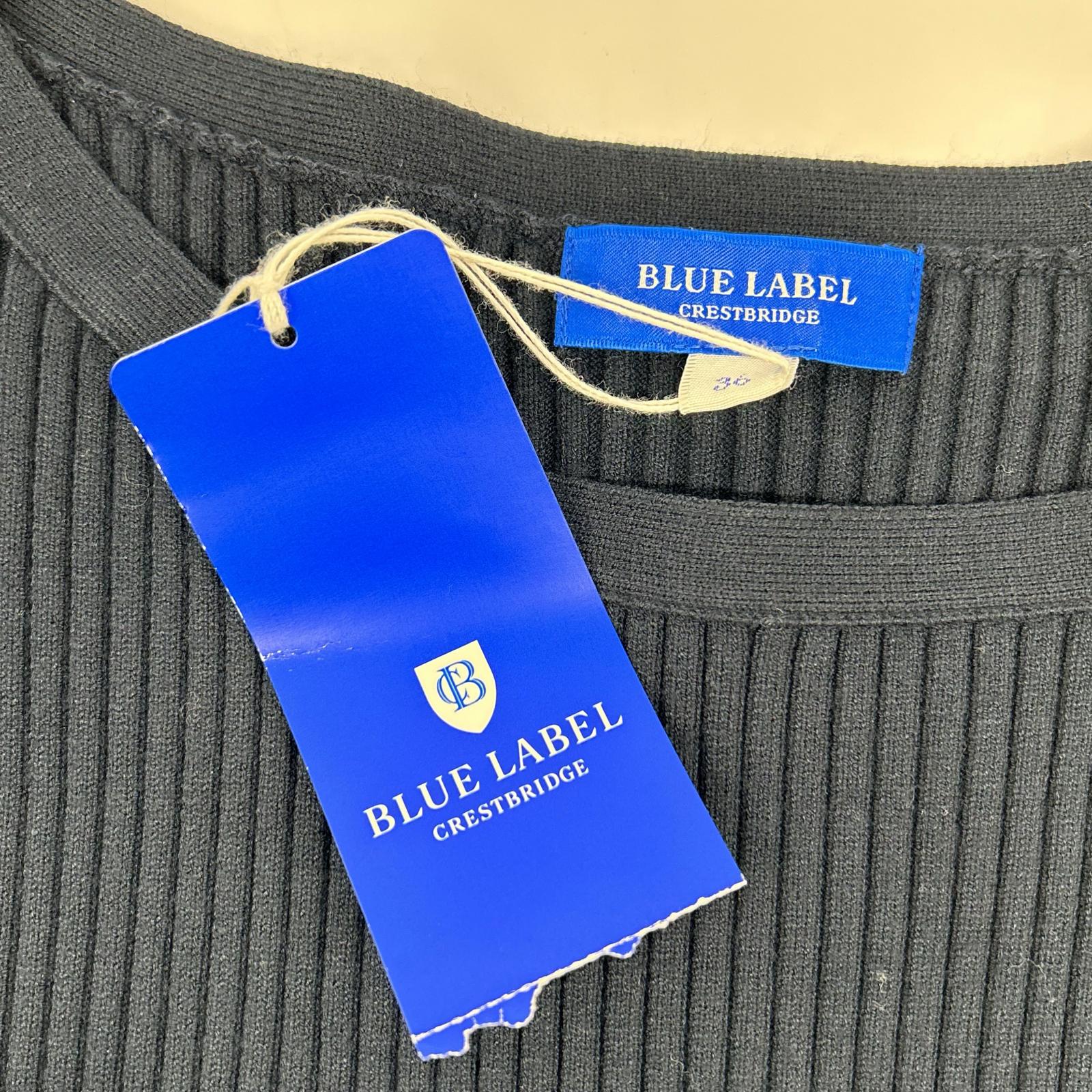 BLUE LABEL CRESTBRIDGE ブルーレーベルクレストブリッジ 55J72-521-14 ネイビー×ピンク チェック柄 リブニットドッキングワンピース ワンピース