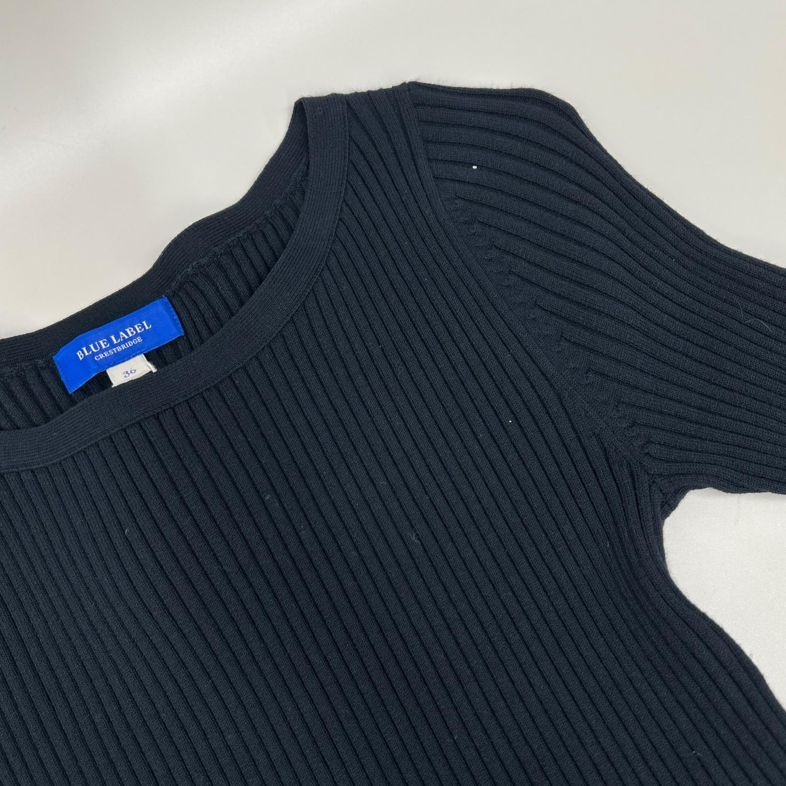 BLUE LABEL CRESTBRIDGE ブルーレーベルクレストブリッジ 55J72-521-14 ネイビー×ピンク チェック柄 リブニットドッキングワンピース ワンピース