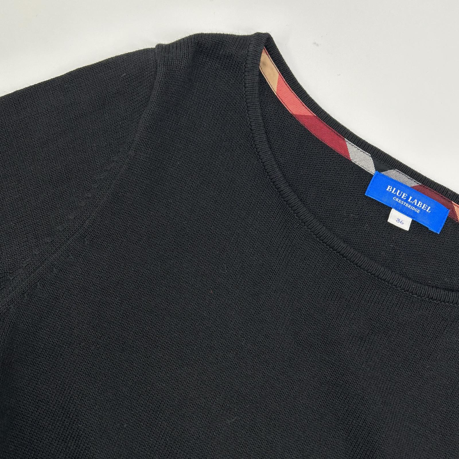 BLUE LABEL CRESTBRIDGE ブルーレーベルクレストブリッジ 55J80-518-09 ブラック コットン混 ベルテッド チェックフレアWAON ワンピース