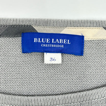 BLUE LABEL CRESTBRIDGE ブルーレーベルクレストブリッジ 55J80-518-07 グレー コットン混 ベルテッド チェックフレアWAON ワンピース