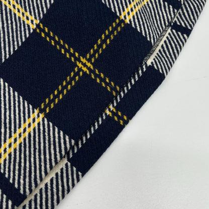 Burberry Blue Label バーバリーブルーレーベル E1J44-516-29 ネイビー×ベージュ ウール チェック柄 ニットドッキングベルテッドワンピース ワンピース