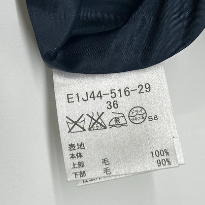 Burberry Blue Label バーバリーブルーレーベル E1J44-516-29 ネイビー×ベージュ ウール チェック柄 ニットドッキングベルテッドワンピース ワンピース