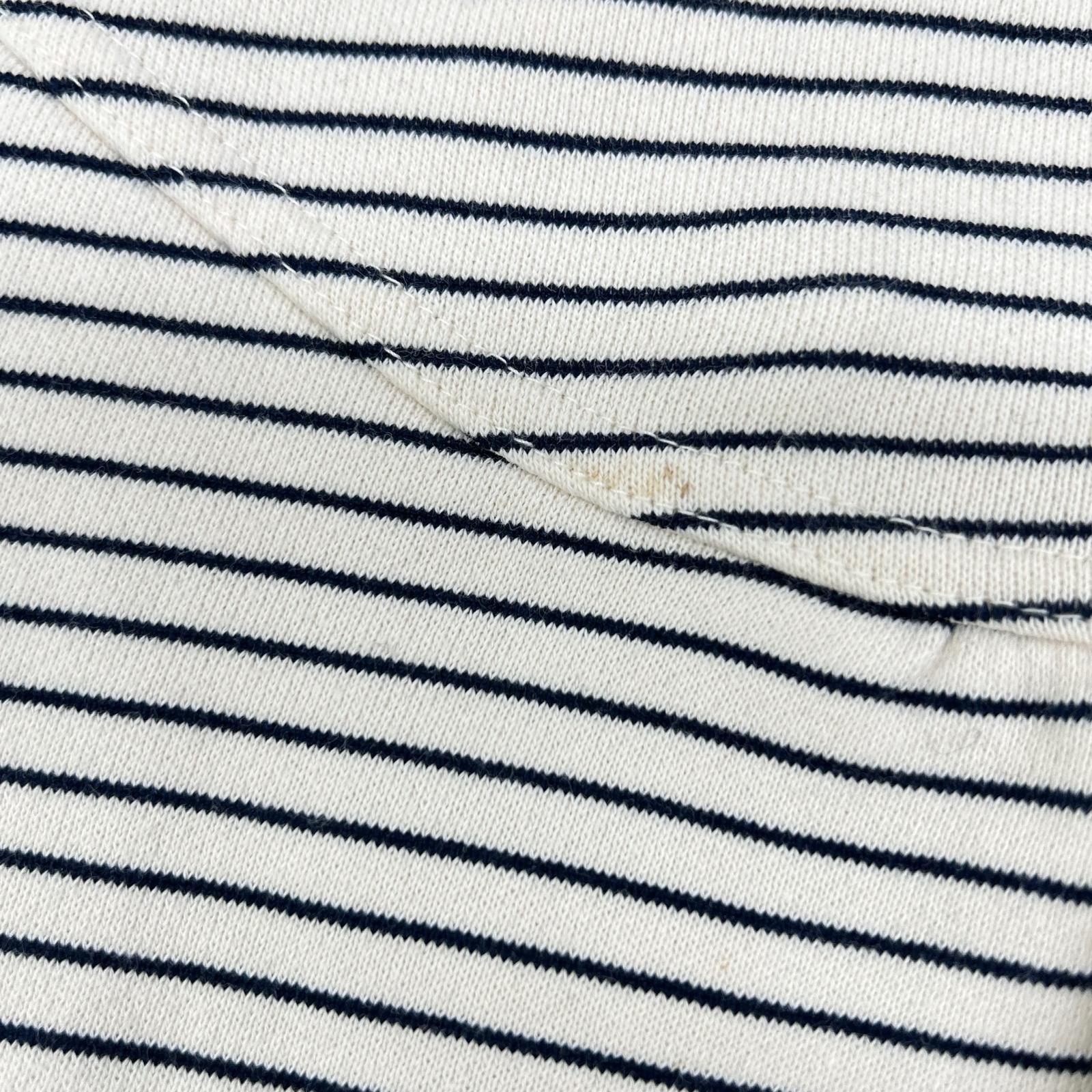Burberry Blue Label バーバリーブルーレーベル E1P20-168-02 ベージュ×ネイビー コットン混 ロゴプリントボーダージップフーディ ジャケット