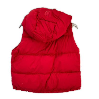 lululemon ルルレモン レッド Wunder Puff フード付きクロップダウンベスト ベスト