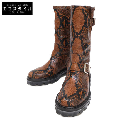 JIMMY CHOO Jimmy Choo [like new] BIKER II Biker II embossed python boots