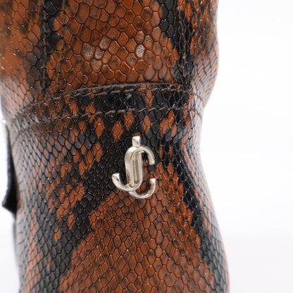 JIMMY CHOO Jimmy Choo [like new] BIKER II Biker II embossed python boots
