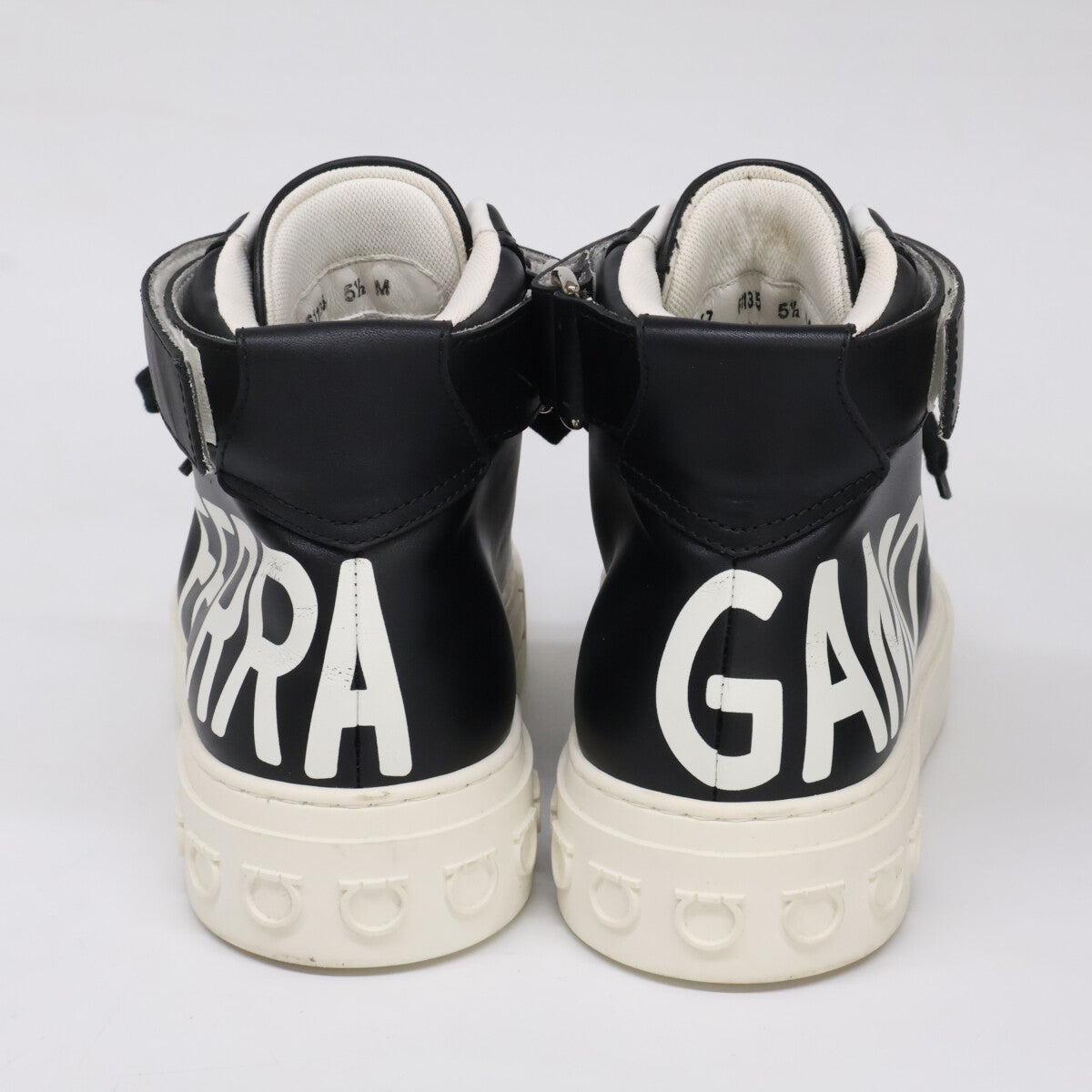 Salvatore Ferragamo leather Ayr logo Gancini sole high-top sneakers shoes