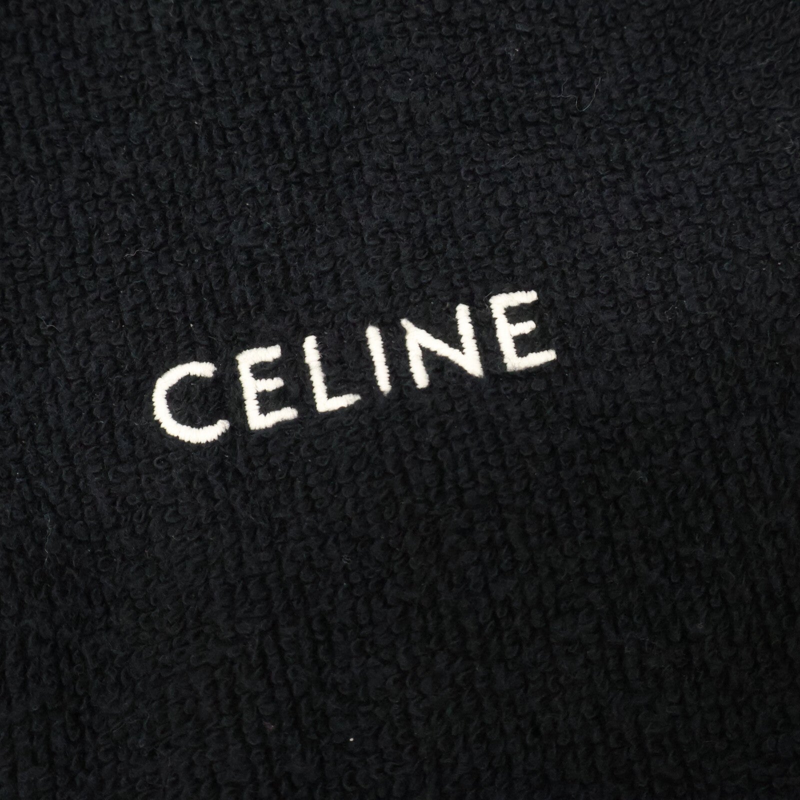CELINE 2Y37G372Y Logo-Embroidered Terry Toweling Pullover Hoodie [Domestic Authorized/24SS]