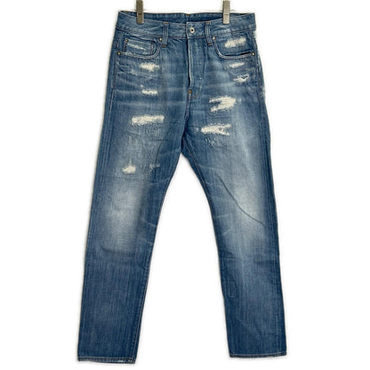 G-STAR RAW ジースターロゥ RE US FIRST CLASSIC ブルー コットン ダメージ加工 テーパードデニムパンツ ボトムス