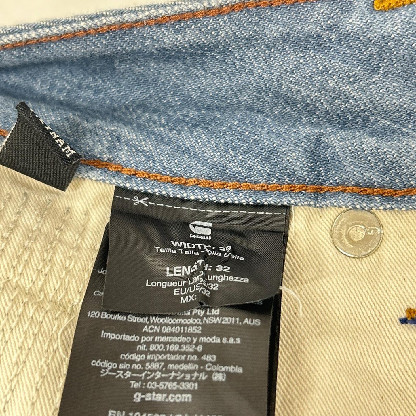 G-STAR RAW ジースターロゥ RE US FIRST CLASSIC ブルー コットン ダメージ加工 テーパードデニムパンツ ボトムス
