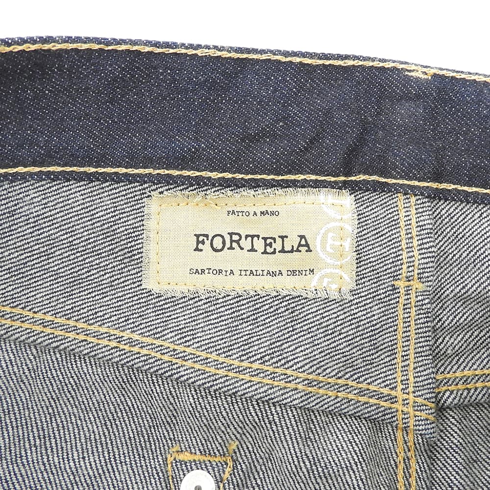 FORTELA フォルテラ 美品 5 TASCHE コットン ボタンフライ 5ポケット ストレートデニムパンツ ボトムス メンズ インディゴ 32 ボトムス