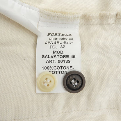 FORTELA Fortela VATORE-45 cotton button-fly corduroy pants men's bottoms ivory 32 bottoms