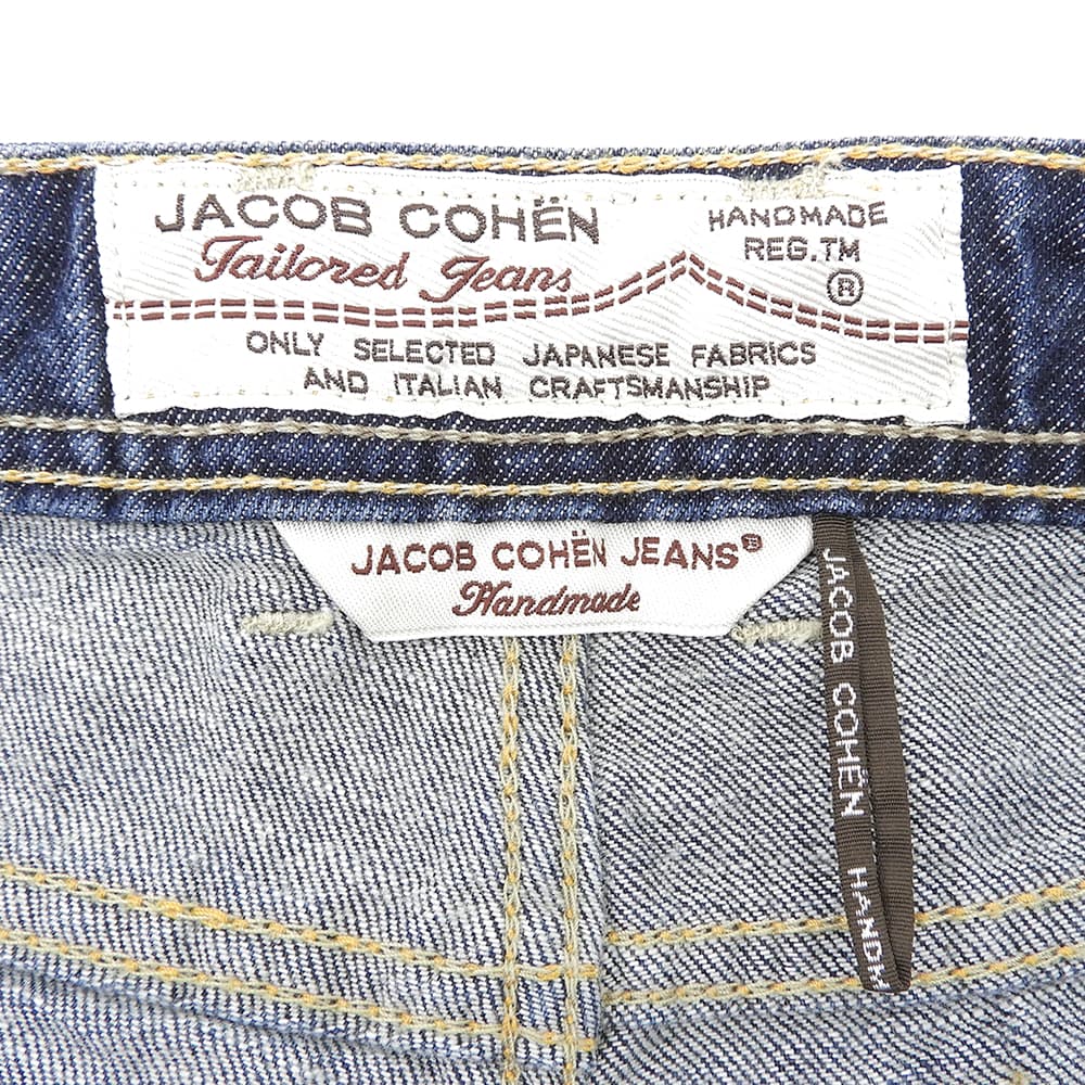JACOB COHEN ヤコブコーエン TYPE 688 コットン ボタンフライ テーパードデニムパンツ ボトムス メンズ インディゴ 32 ボトムス