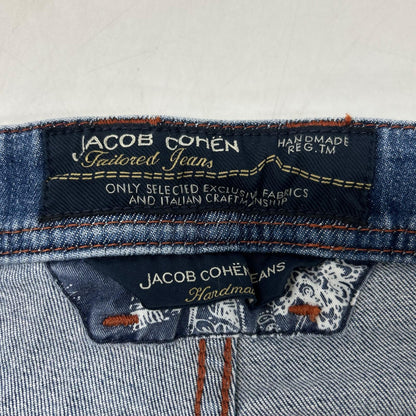 JACOB COHEN ヤコブコーエン LIMITED EDITION 622 インディゴ コットン ボタンフライ テーパードデニムパンツ ボトムス