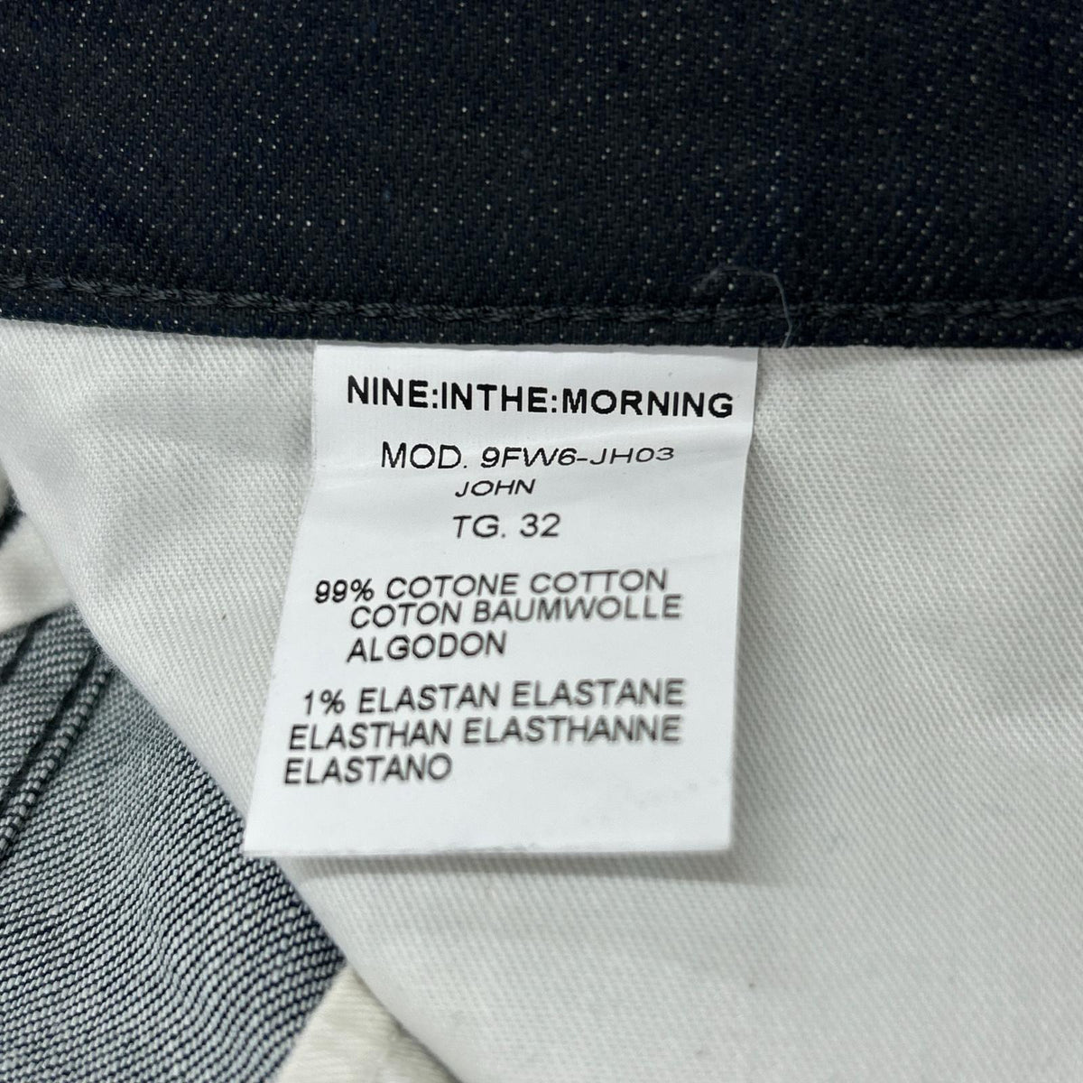 Nine In The Morning ナインインザモーニング 9FW6-JH03 グレー コットン ボタンフライ テーパードデニムパンツ ボトムス