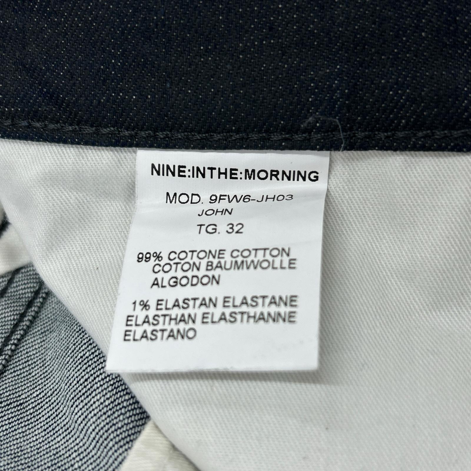 Nine In The Morning ナインインザモーニング 9FW6-JH03 グレー コットン ボタンフライ テーパードデニムパンツ ボトムス