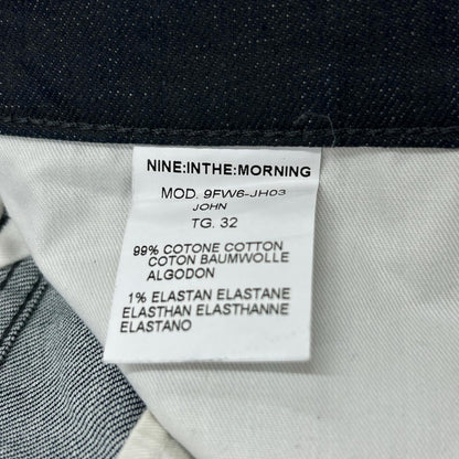 Nine In The Morning ナインインザモーニング 9FW6-JH03 グレー コットン ボタンフライ テーパードデニムパンツ ボトムス