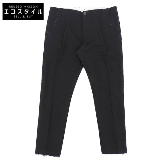 Nine In The Morning Nine in the Morning Cotton Fringe-Design Tapered Slacks Bottoms Navy 48 9FW16-FL27 Bottoms