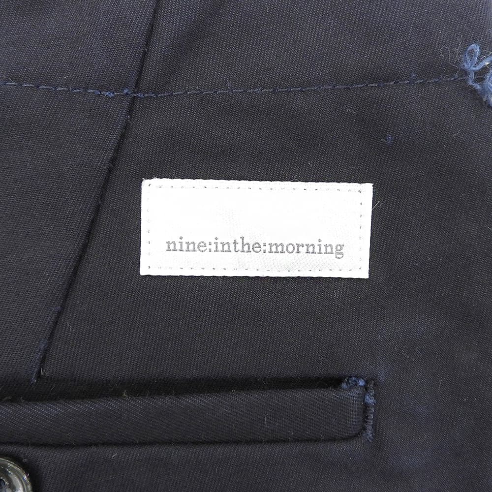 Nine In The Morning ナインインザモーニング コットン フリンジデザイン テーパードスラックス ボトムス ネイビー 48 9FW16-FL27 ボトムス