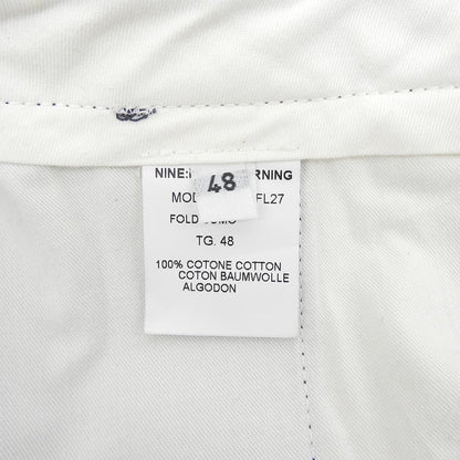 Nine In The Morning ナインインザモーニング コットン フリンジデザイン テーパードスラックス ボトムス ネイビー 48 9FW16-FL27 ボトムス