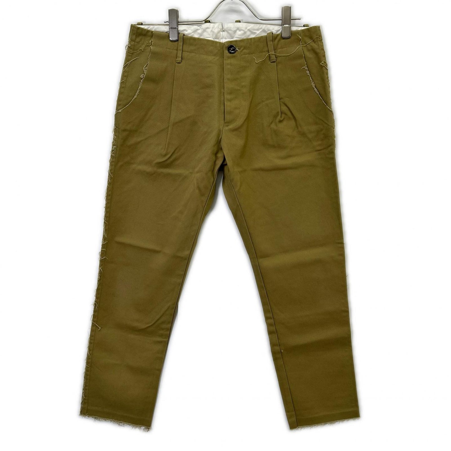 Nine In The Morning ナインインザモーニング 9FW16-FL20 カーキ コットン フリンジデザイン ボタンフライ テーパードスラックス ボトムス