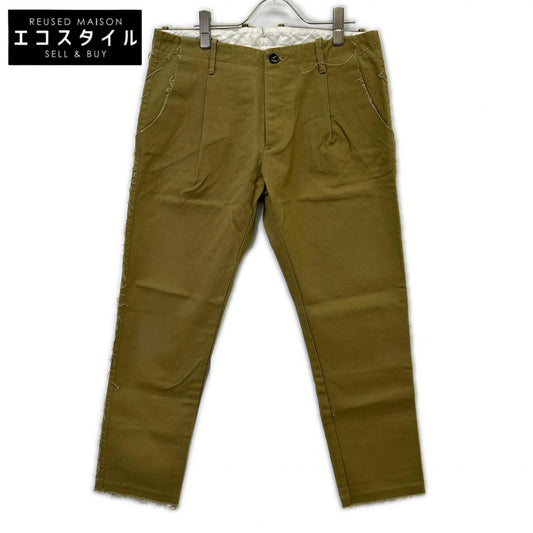 Nine In The Morning ナインインザモーニング 9FW16-FL20 カーキ コットン フリンジデザイン ボタンフライ テーパードスラックス ボトムス