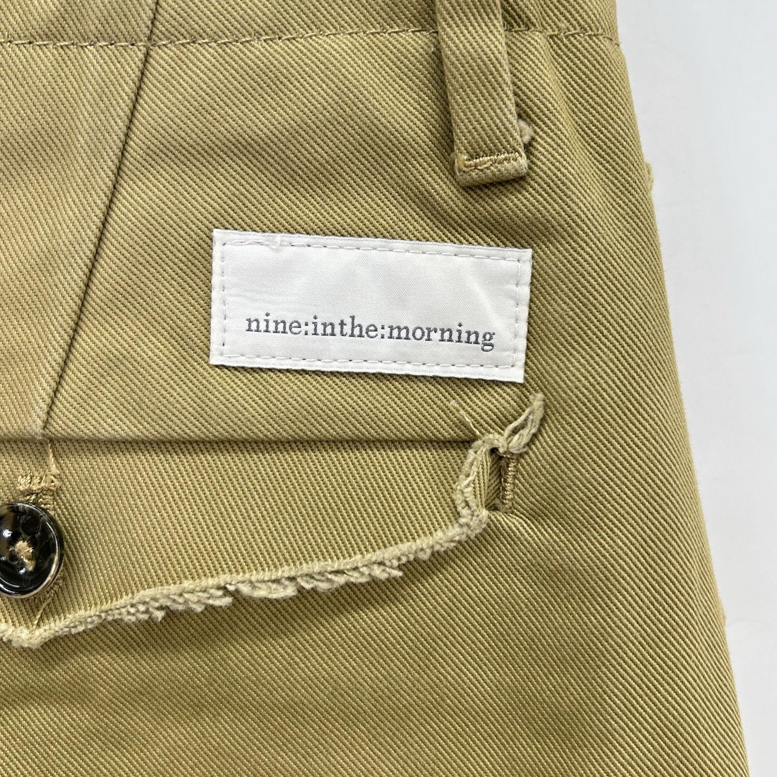 Nine In The Morning ナインインザモーニング 9FW16-FL20 カーキ コットン フリンジデザイン ボタンフライ テーパードスラックス ボトムス