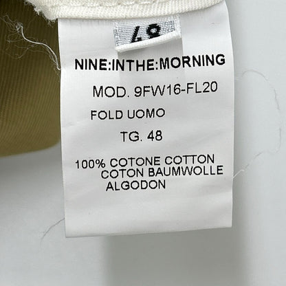 Nine In The Morning ナインインザモーニング 9FW16-FL20 カーキ コットン フリンジデザイン ボタンフライ テーパードスラックス ボトムス