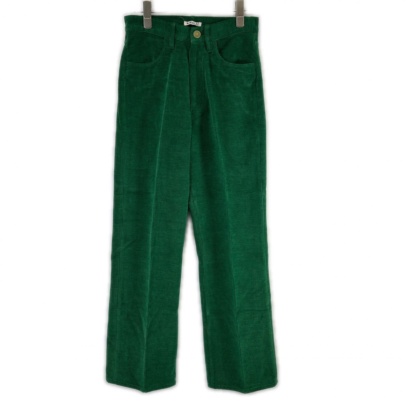 AURALEE オーラリー A22AP02MM 22AW グリーン WOOL COTTON MOLE PANTS コーデュロイパンツ ボトムス